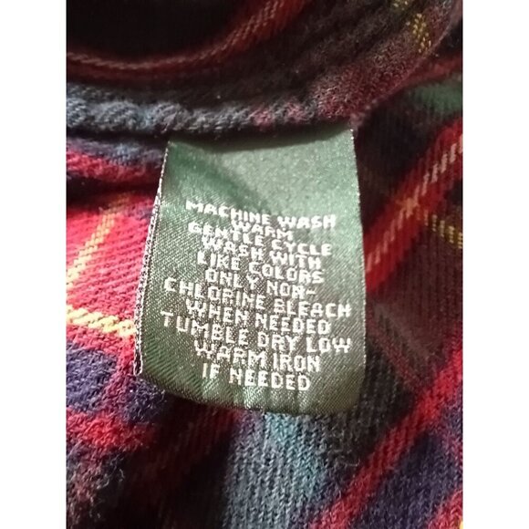 Lauren Jeans Co. Ralph Lauren Womens Plaid Button-Up Shirt L 100% Cotton Red/Gre - Picture 8 of 8